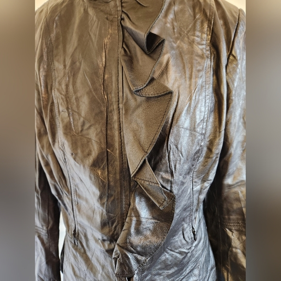 Elie Tahari Leather Jacket - Picture 3 of 12